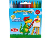 Przybory szkolne - Toma Kredki świecowe 12 kolorów Zębozaurus - miniaturka - grafika 1