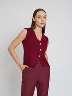Kamizelki damskie - BGN Kamizelka w kolorze bordowym - miniaturka - grafika 1