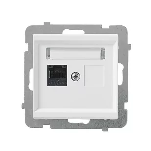 LEDart komputerowe pojedyncze RJ45 kat.5e, bez ramki - Ospel Sonata GPK-1R/K/m/00, kolor biały - Gniazdka elektryczne - miniaturka - grafika 1