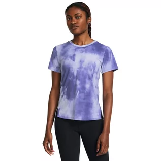 Koszulki sportowe damskie - Damska koszulka do biegania Under Armour UA Laser Wash SS - niebieska - UNDER ARMOUR - grafika 1