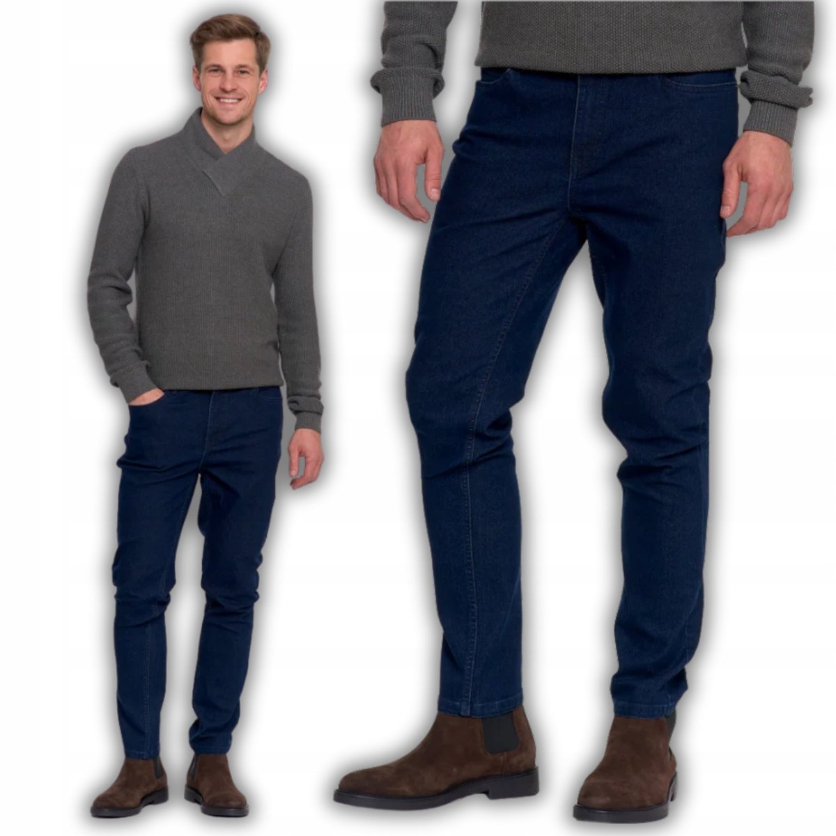 SPODNIE SPODNIE MĘSKIE JEANSY PROSTE NOGAWKI ELEGANCKIE KLASYCZNE MORAJ 33 JEANS