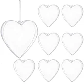 Bombki - Bombki akrylowe 7cm serce plastikowe decoupage zestaw 8 szt. - miniaturka - grafika 1