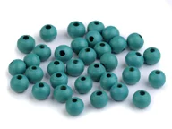 Półfabrykaty do biżuterii - KORALIKI DREWNIANE ZIELONY TURKUS 8MM 30SZT - miniaturka - grafika 1