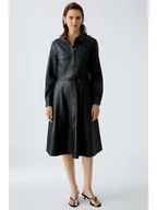 Sukienki - Oui Sukienka w kolorze czarnym ze skóry syntetycznej - miniaturka - grafika 1