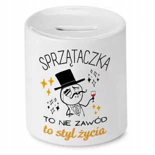 Dla Sprzątaczki Skarbonka na Urodziny na Prezent z Nadrukiem ze Zdjęciem + Opakowanie na prezent (wzór 02) - Skarbonki - miniaturka - grafika 1