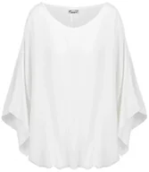 Bluzki damskie - Zwiewna bluzka rękawy motyl rozcięcia-46/48 - miniaturka - grafika 1