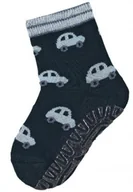 Skarpetki dla dzieci - skarpetki antypoślizgowe z silikonową podeszwą frotte na podeszwie Sterntaler AIR granatowe auta [rozmiar stopy: 25/26] - miniaturka - grafika 1