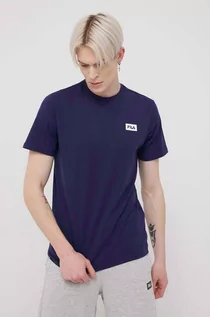Koszulki męskie - Fila t-shirt bawełniany kolor granatowy z nadrukiem - grafika 1