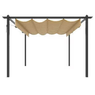 Altana ogrodowa ze zwijanym dachem, 4x3 m, kolor taupe - Pawilony ogrodowe - miniaturka - grafika 5