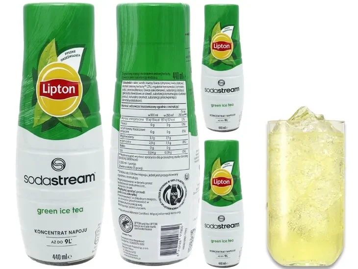 3x Syrop Sodastream Lipton Green Ice Tea Do Saturatora 9l Napoju Z 440ml