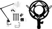 Akcesoria do komputerów stacjonarnych - Mozos Mozos Statyw biurkowy na mikrofon czarny SB42 + Kosz antywibracyjny 48-54mm SHM2 - miniaturka - grafika 1