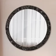 Lustra - Lustro z nadrukiem okrągłe Czarny marmur - miniaturka - grafika 1