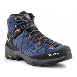 Buty sportowe męskie - Buty Salewa Ms Alp Trainer 2 Mid Gtx M 61382-8675 czarne niebieskie - grafika 1