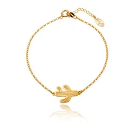 Bransoletki - Bransoletka na nogę z kaktusem pozłacana - miniaturka - grafika 1