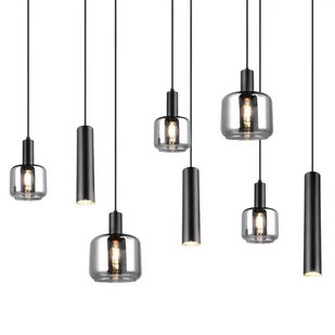 Wisząca lampa dekoracyjna MATARO 364100832 Trio do salonu tubki chrom czarny - Lampy sufitowe - miniaturka - grafika 1