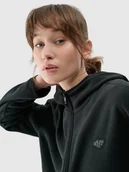 Bluzy damskie - Polar regular z kapturem damski 4F 4FWMM00TFLEF315-20S Czarny - miniaturka - grafika 1