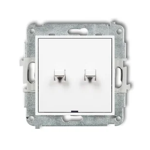 Wyłącznik podwójny dźwigniowy Karlik MINI - biały mat - Wyłączniki światła i elektryczne - miniaturka - grafika 1
