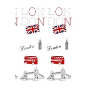 Zasłony prysznicowe - Zasłonka prysznicowa Txt London 180 x 200 cm multi - miniaturka - grafika 1