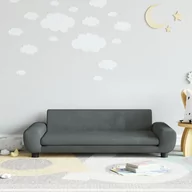 Meble do sypialni - vidaXL Sofa dla dzieci, ciemnoszara, 100x54x33 cm, aksamit - miniaturka - grafika 1