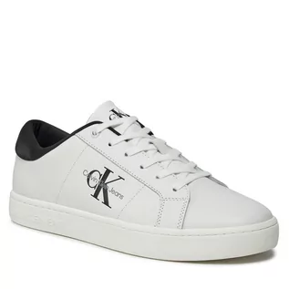 Półbuty męskie - Sneakersy Calvin Klein Jeans Classic Cupsole Low Laceup Lth YM0YM00864 Bright White/Black 01W - grafika 1