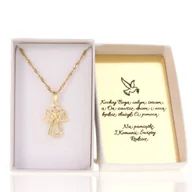 Biżuteria dla dzieci - Srebrny Naszyjnik Pozłacany Aniołek Komunia Chrzest Grawer - miniaturka - grafika 1
