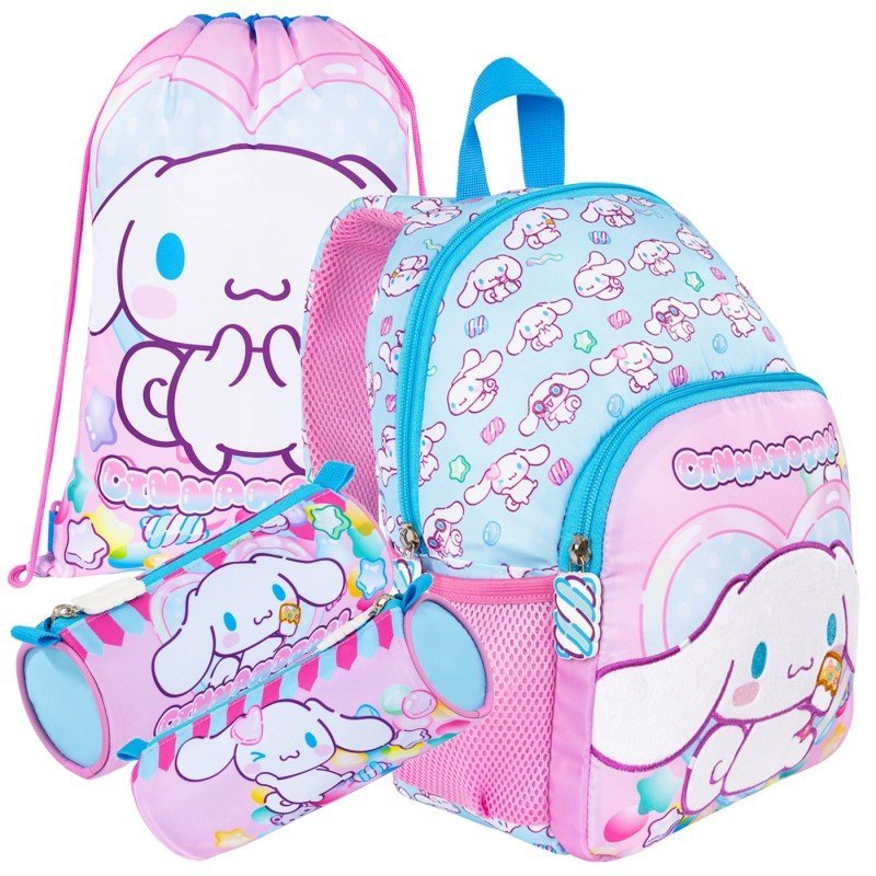 Zestaw przedszkolny wycieczkowy plecak piórnik worek Cinnamoroll Candies