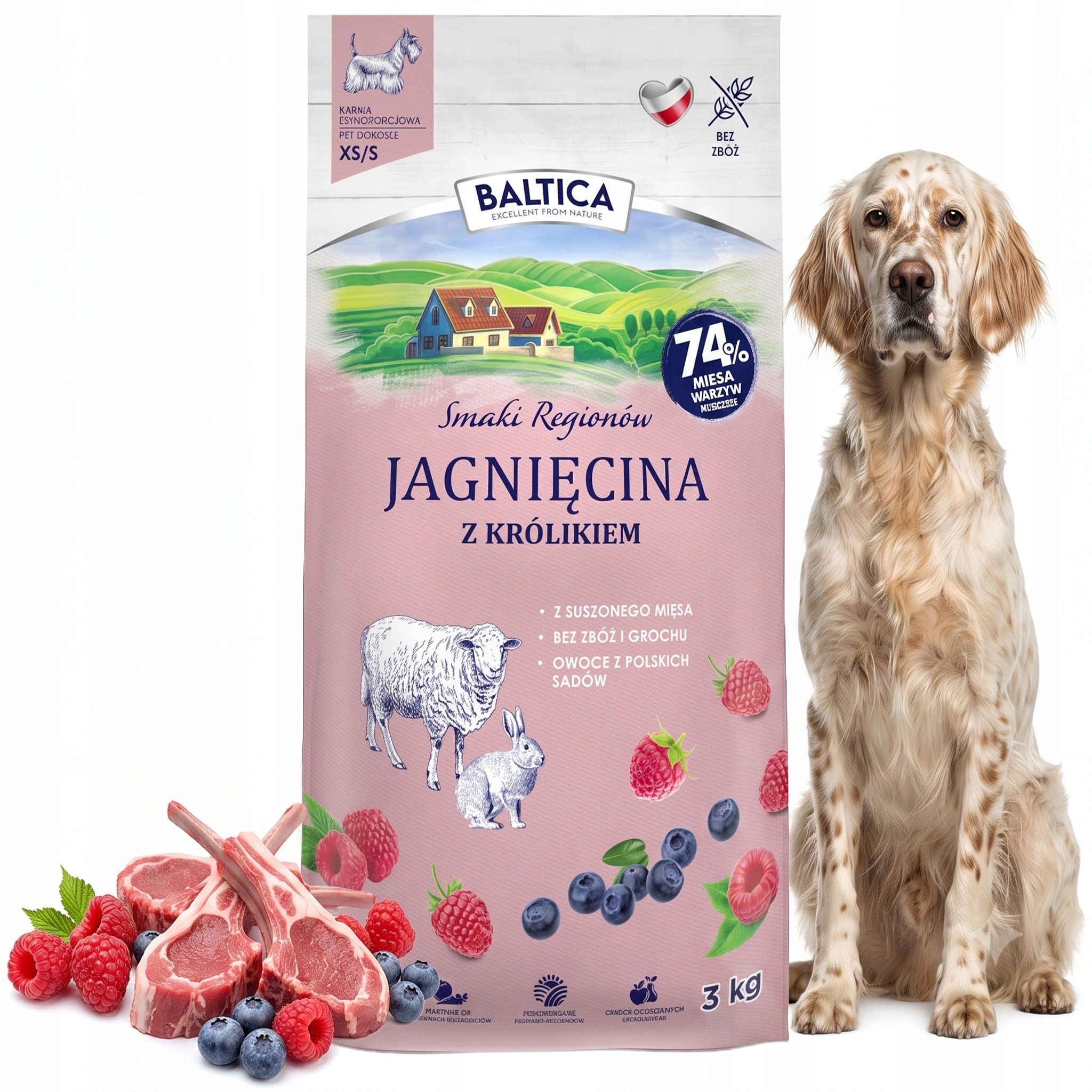 BALTICA Smaki regionów Małe rasy Jagnięcina z królikiem - sucha karma dla psa - 3kg