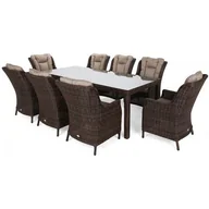 Meble ogrodowe - HOME & GARDEN Meble ogrodowe technorattanowe Bristol 230 cm Brown Mat / Brown Melange 8+1 485021 - miniaturka - grafika 1