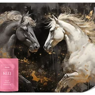 Fototapety - FOTOTAPETA DO SYPIALNI SALONU DZIKIE KONIE STYL GLAMOUR ABSTRAKCJA 450x315 - miniaturka - grafika 1