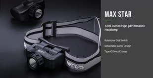 NEXTorch - Latarka czołowa akumulatorowa LED Max Star - 1200 lm - Czarna - MAX STAR - Latarki - miniaturka - grafika 14