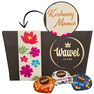 Prezent na Dzień Mamy Malaga Tiki Taki Kasztanki Wawel 250g - Zestawy upominkowe - miniaturka - grafika 1
