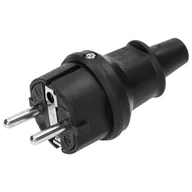 Gniazdka elektryczne - Wtyczka Uni-Schuko mini, IP44, czarna ,16A, 230V - miniaturka - grafika 1