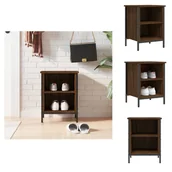 Szafki na buty - vidaXL Stojak na buty brązowy dąb 38x35x50 cm materiał drewnopochodny - Stojaki i szafki na buty - miniaturka - grafika 1