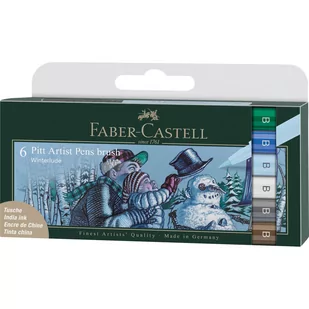Faber-Castell, Pitt Artist Pen WINTER etui 6 szt. Faber -Castell - Kredki, ołówki, pastele i pisaki - miniaturka - grafika 1