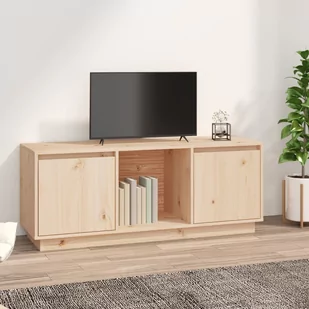 Lumarko Szafka pod telewizor, 110,5x35x44 cm, lite drewno sosnowe - Szafki RTV - miniaturka - grafika 1