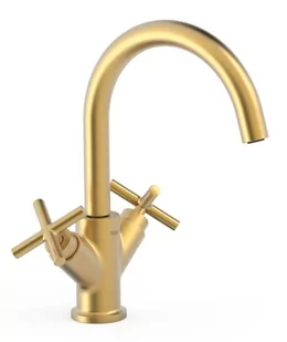 Bateria umywalkowa TRES Montblanc 24-K Matowe Złoto 28320301OM - Baterie umywalkowe - miniaturka - grafika 1