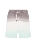 Spodenki damskie - TOM TAILOR Chłopięce dziecięce szorty dresowe ze wzorem, 31740 - Grey Aqua Dip Dye, 176 - miniaturka - grafika 1