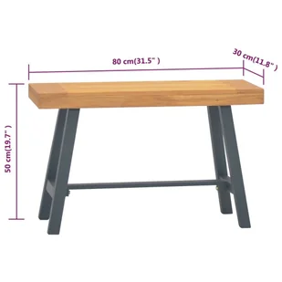 Lumarko Ławka, 80 cm, lite drewno tekowe - Ławki do przedpokoju - miniaturka - grafika 8