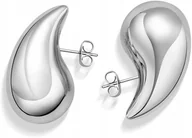 Kolczyki - DUŻE KOLCZYKI KROPLE ŁEZKI KROPELKI SZTYFTY WKRĘTKI TEARS STAL SZLACHETNA - miniaturka - grafika 1