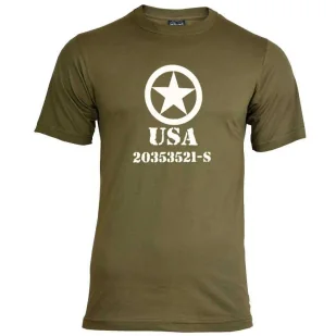 t-shirt Mil-Tec "Allied Star" olive M - Odzież taktyczna i umundurowanie - miniaturka - grafika 1