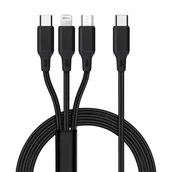 Kable USB - Kabel USB OEM Kabel 3w1 Typ C do Lightning / Typ C / Micro USB 2,4A C171 1,2 m czarny - miniaturka - grafika 1