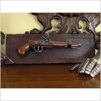 PISTOLET SKAŁKOWY NA DREWNIANEJ ZAWIESZCE (K1094-53) - Wisiorki - miniaturka - grafika 1