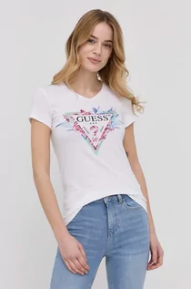 Koszulki i topy damskie - Guess t-shirt damski kolor biały - grafika 1