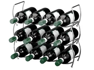 Excellent Houseware STOJAK NA WINO 3 ELEMENTY STAL CHROMOWANA KOOPMAN C80820000 - Stojaki na wino - miniaturka - grafika 1