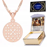 Naszyjniki - Naszyjnik Pozłacany 925 z Kwiatem Kwiatkiem Flower Kwiat Kwiatek + NADRUK - miniaturka - grafika 1