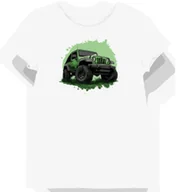 Koszulki i topy damskie - Koszulka damska biała T-shirt z Jeepem w Zielonej Dżungli XS - miniaturka - grafika 1