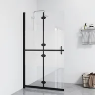Ścianki i drzwi prysznicowe - vidaXL Składana ścianka prysznicowa pół mrożone szkło ESG 80x190 cm 151187 - miniaturka - grafika 1