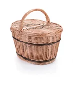 Kosze wiklinowe - Wyroby z Wikliny PPH Jan Wnuk Wiklinowy kosz piknikowy owalny, na piknik kosz na prezent 1601 - miniaturka - grafika 1