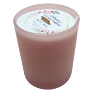 Świece - Świeca Sojowa różowy mat ręcznie robiona 230ml Drzewo Tekowe & Mahoń - miniaturka - grafika 1