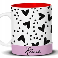 Kubki - Kubek Z Nadrukiem UROCZE SERDUSZKA TWOJE IMIĘ Biało Czerwony Kreator - miniaturka - grafika 1